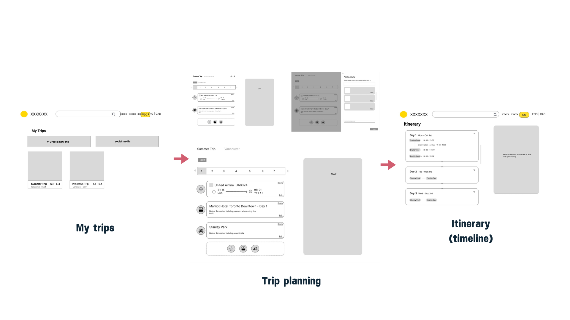 Mid-Fidelity Prototype for planning